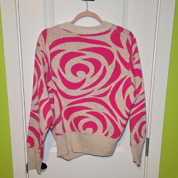 Summum Pink and Cream Patterned Women's Sweater - Picture 8 of 11